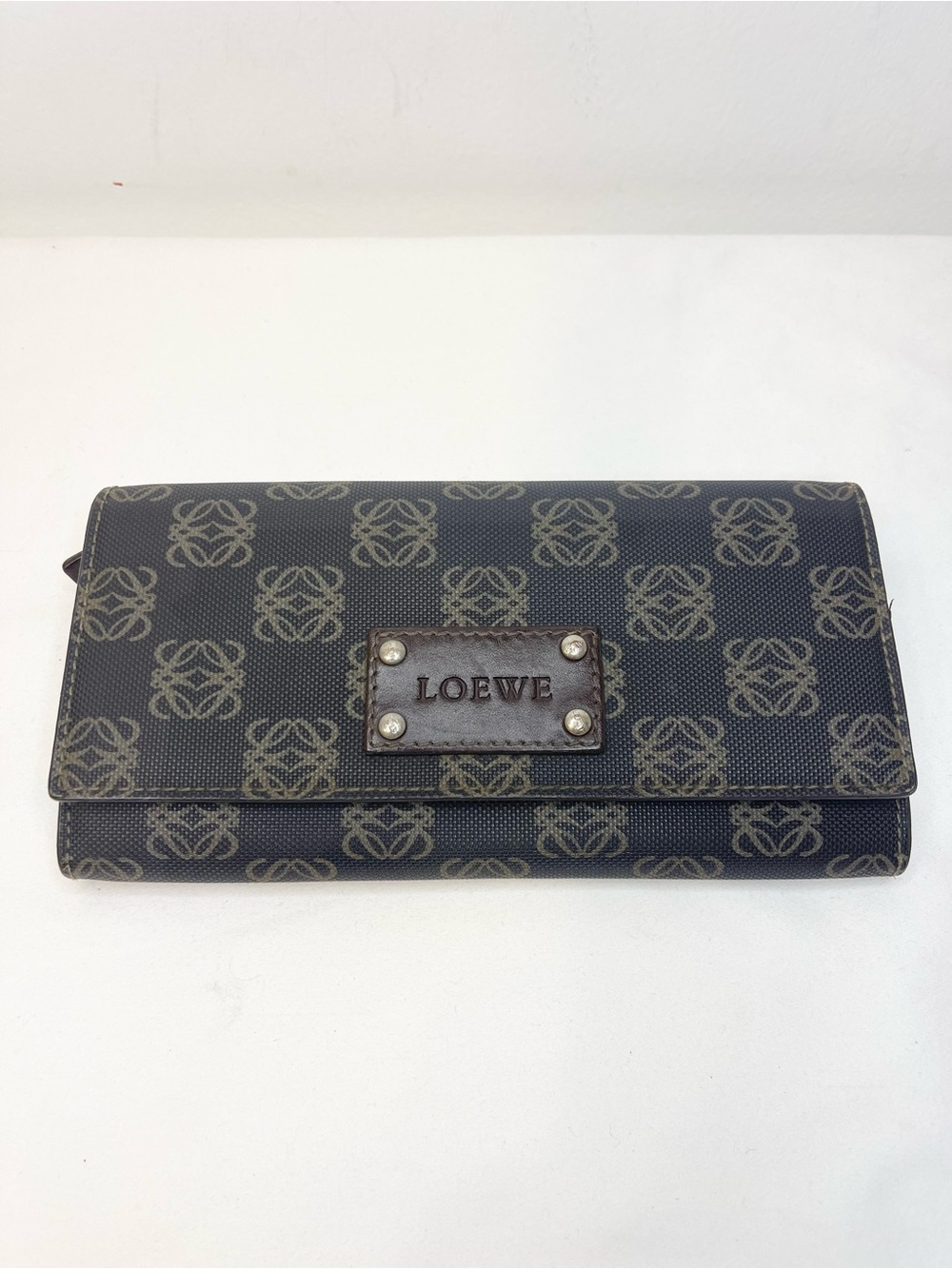 Loewe Vintage Authentic Anagram Bifold Long Wallet EUC
